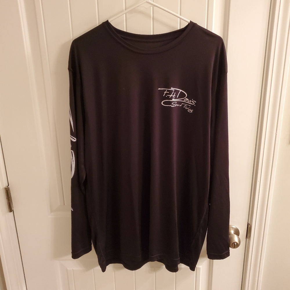 FH Davis Dri Fit Long Sleeve Black fishing Shirt